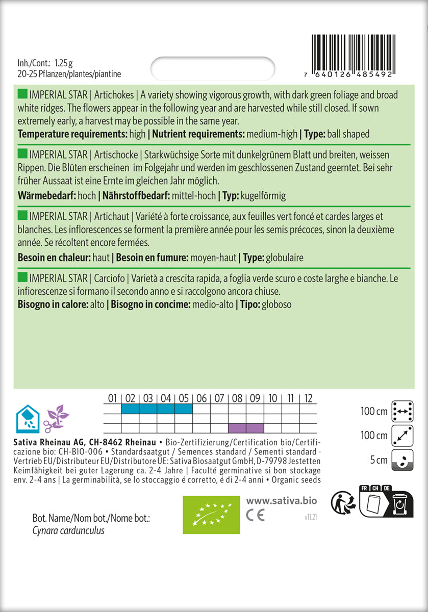 Artikelbild 2 von "BIO Artischocke Imperial Star" aus der Kategorie Artischockensamen