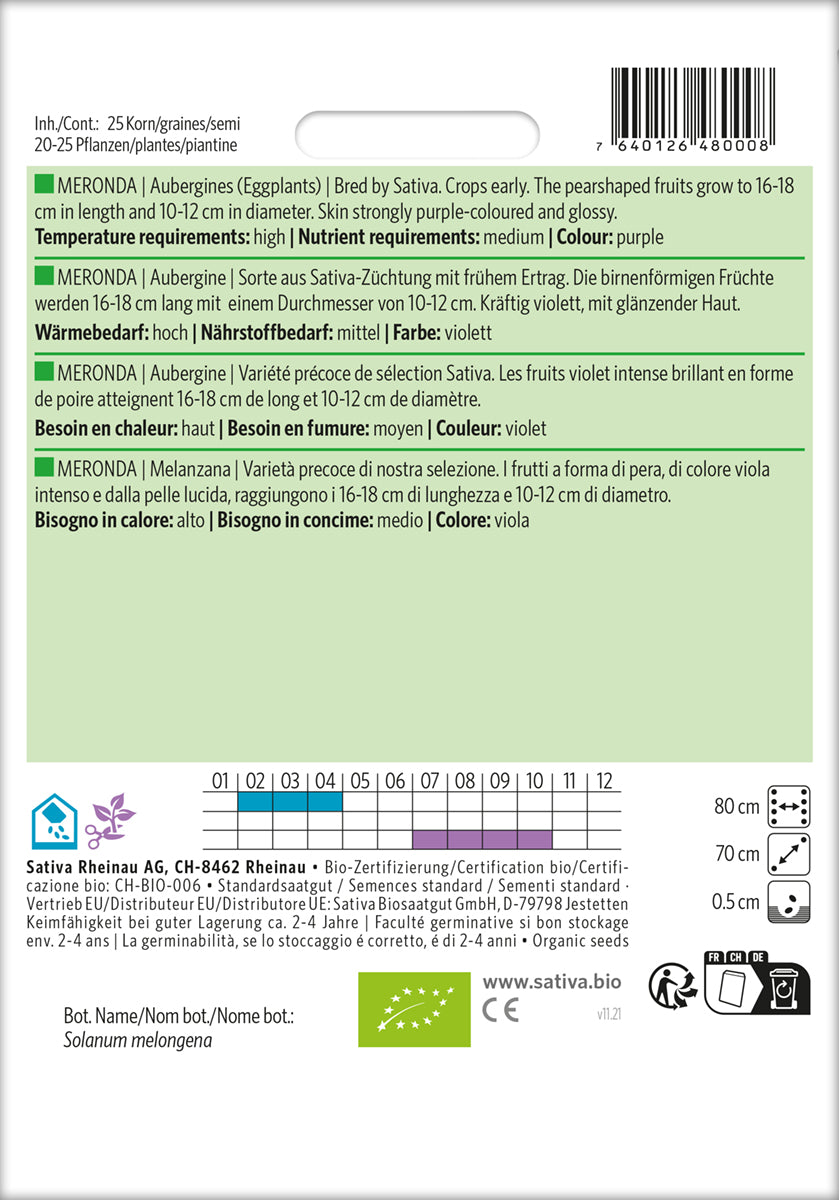 Artikelbild 2 von "BIO Aubergine Meronda" aus der Kategorie Auberginensamen