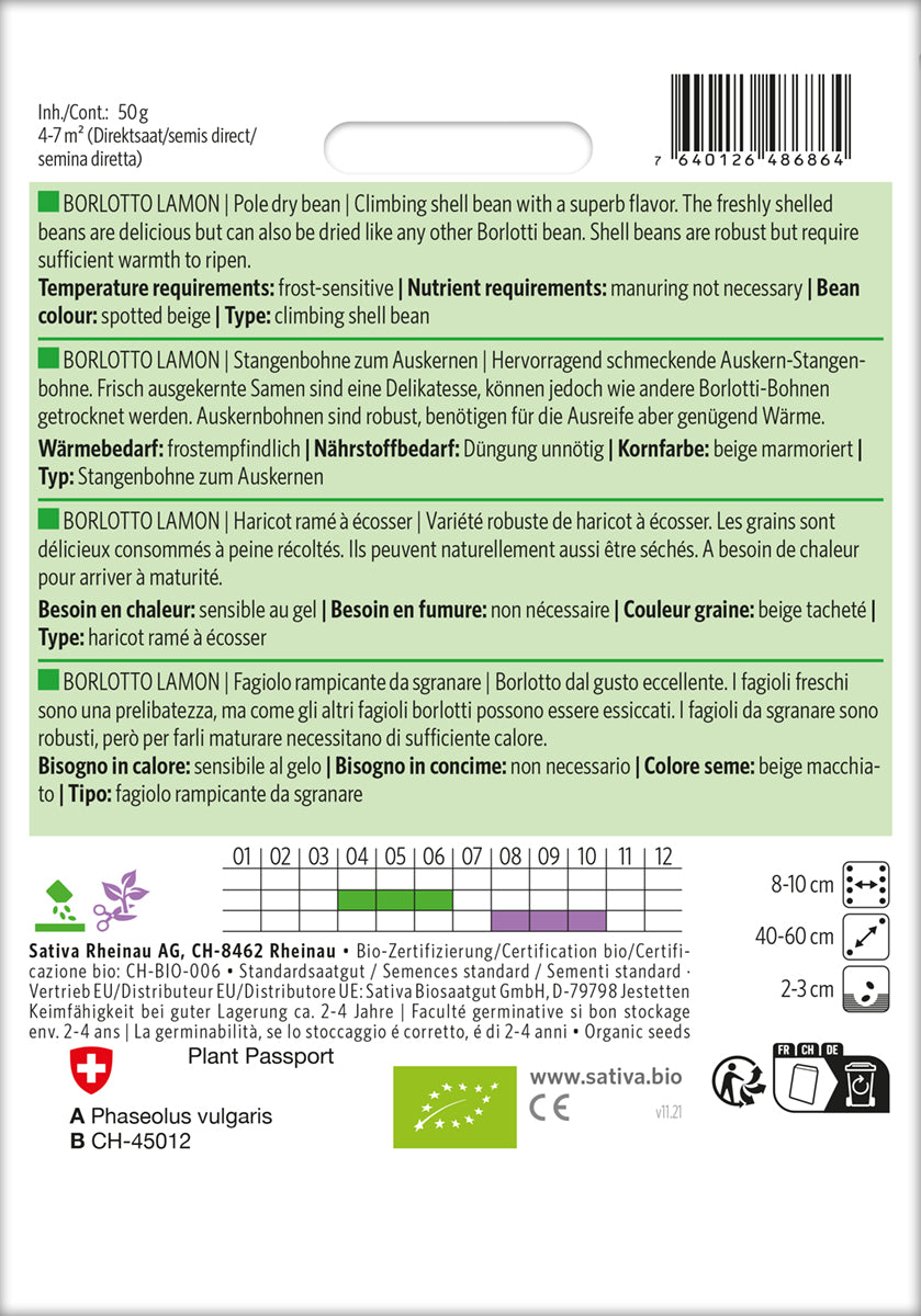 Artikelbild 2 von "BIO Auskernbohne Borlotto Lamon" aus der Kategorie Stangenbohnensamen