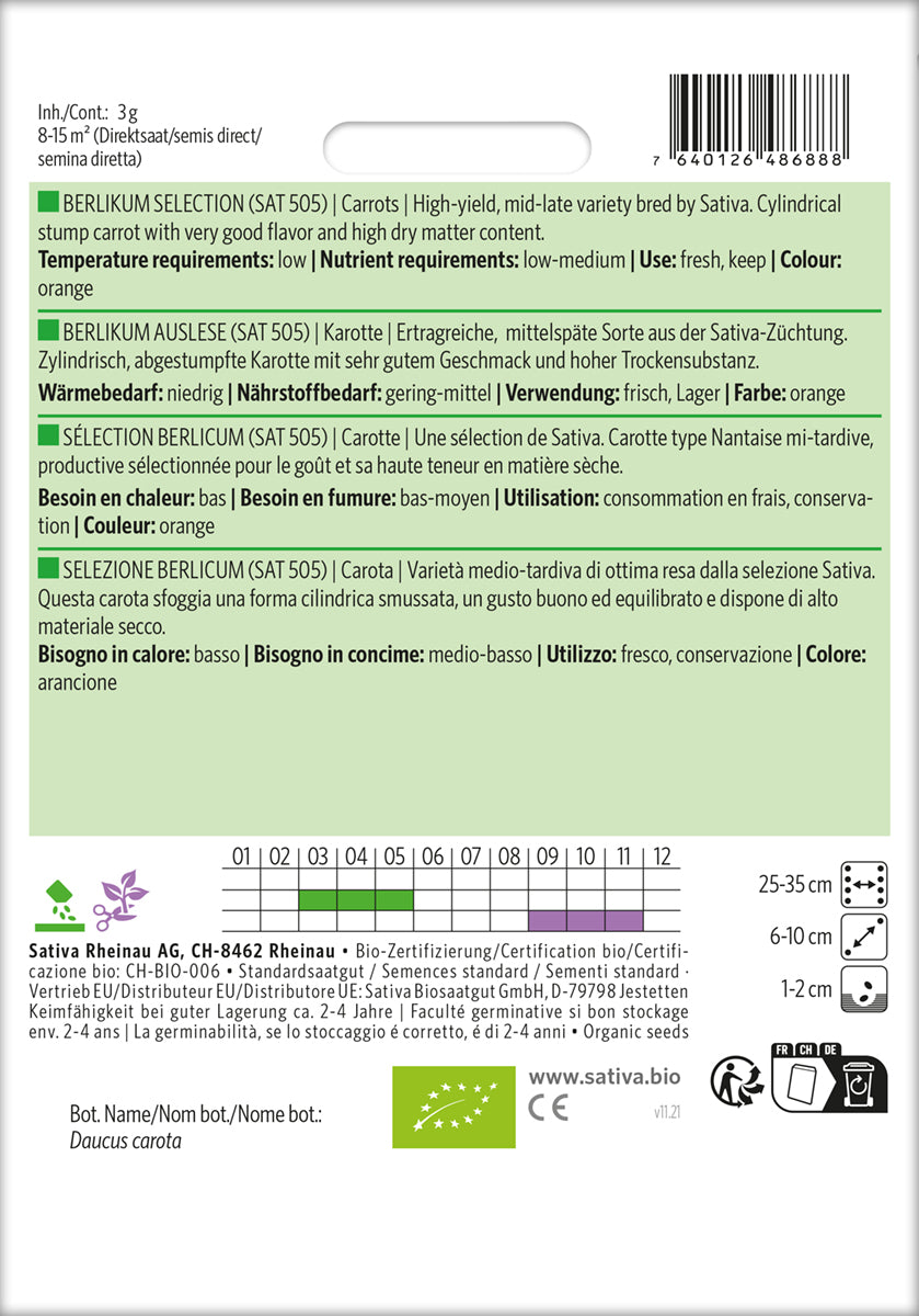 Artikelbild 2 von "BIO Möhre Berlikum Auslese" aus der Kategorie Möhrensamen
