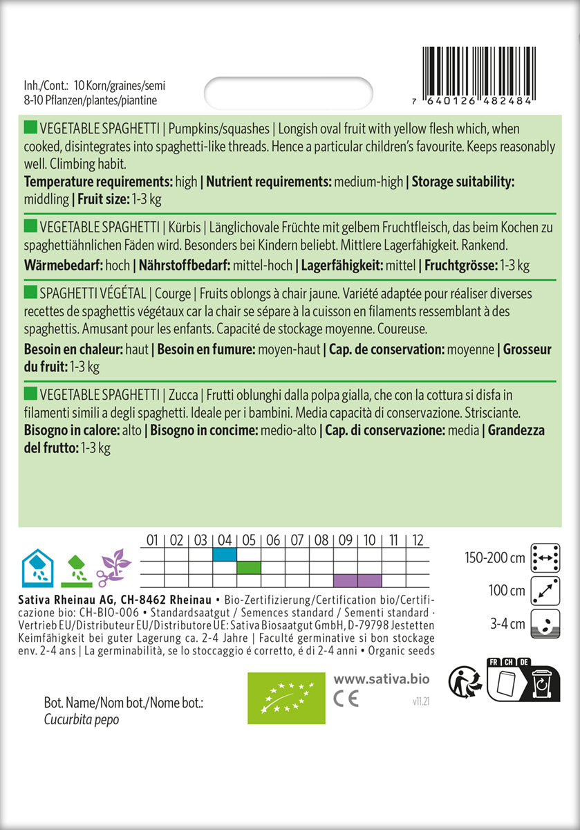 Artikelbild 2 von "BIO Kürbis Vegetable Spaghetti" aus der Kategorie Spaghettikürbissamen