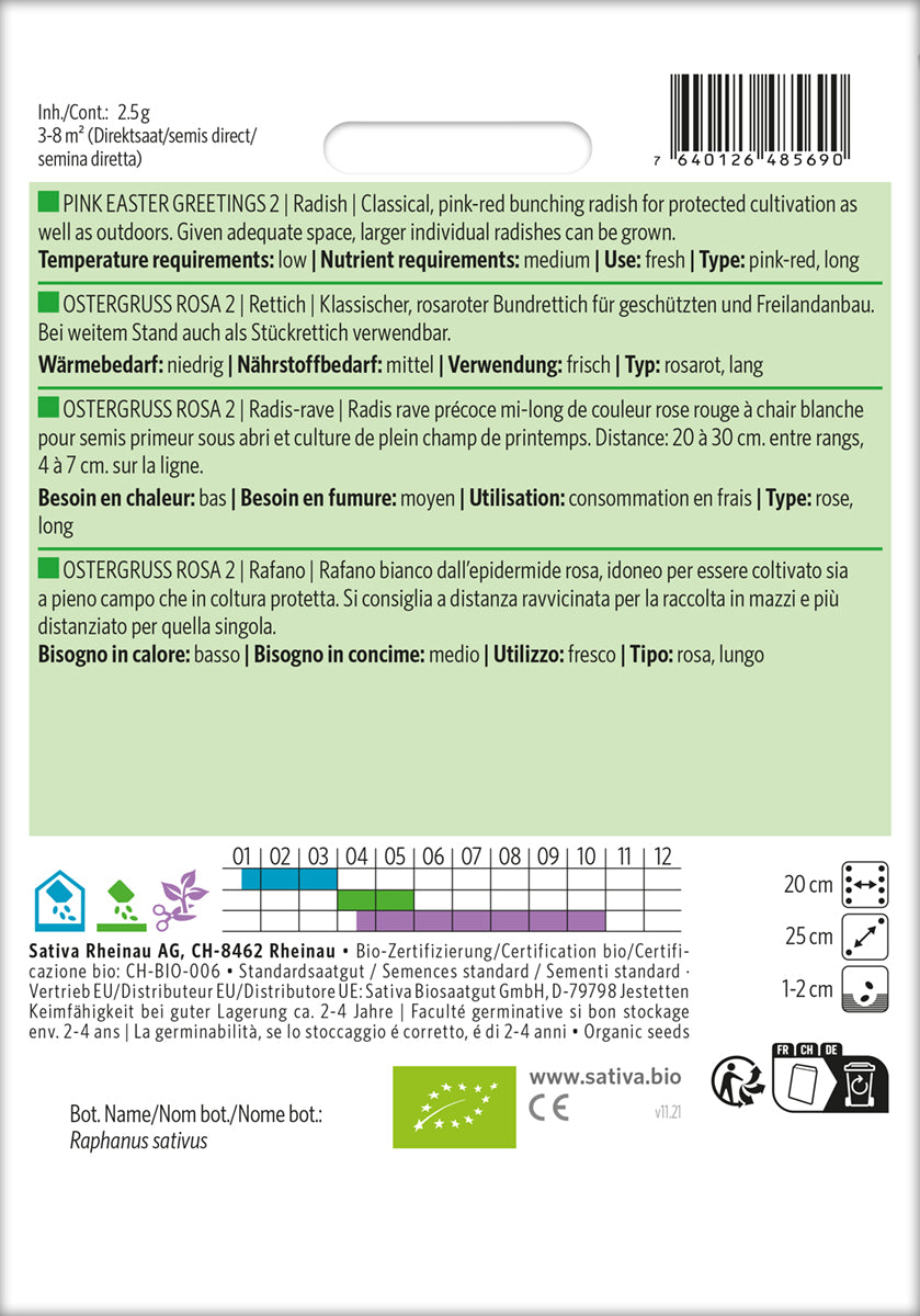 Artikelbild 2 von "BIO Rettich Ostergruss Rosa 2" aus der Kategorie Rettichsamen
