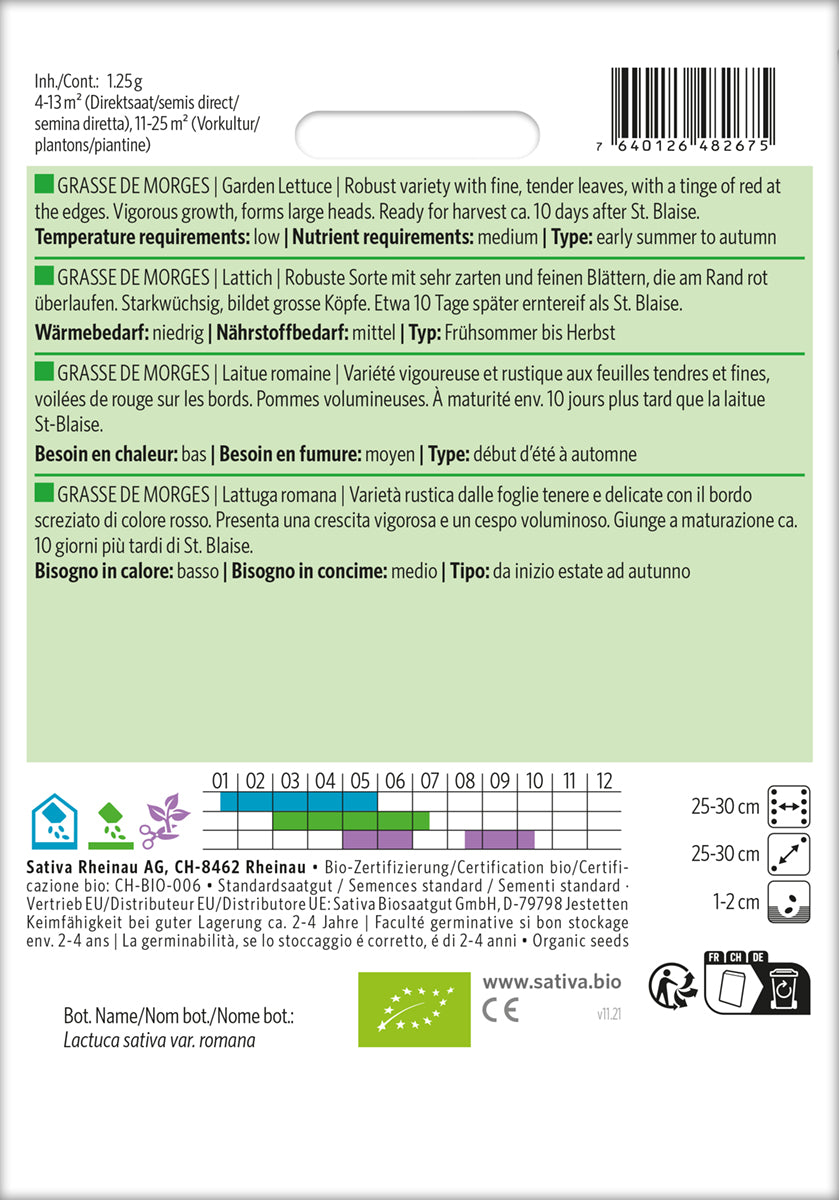 Artikelbild 2 von "BIO Lattich Grasse De Morges" aus der Kategorie Eichblattsalatsamen