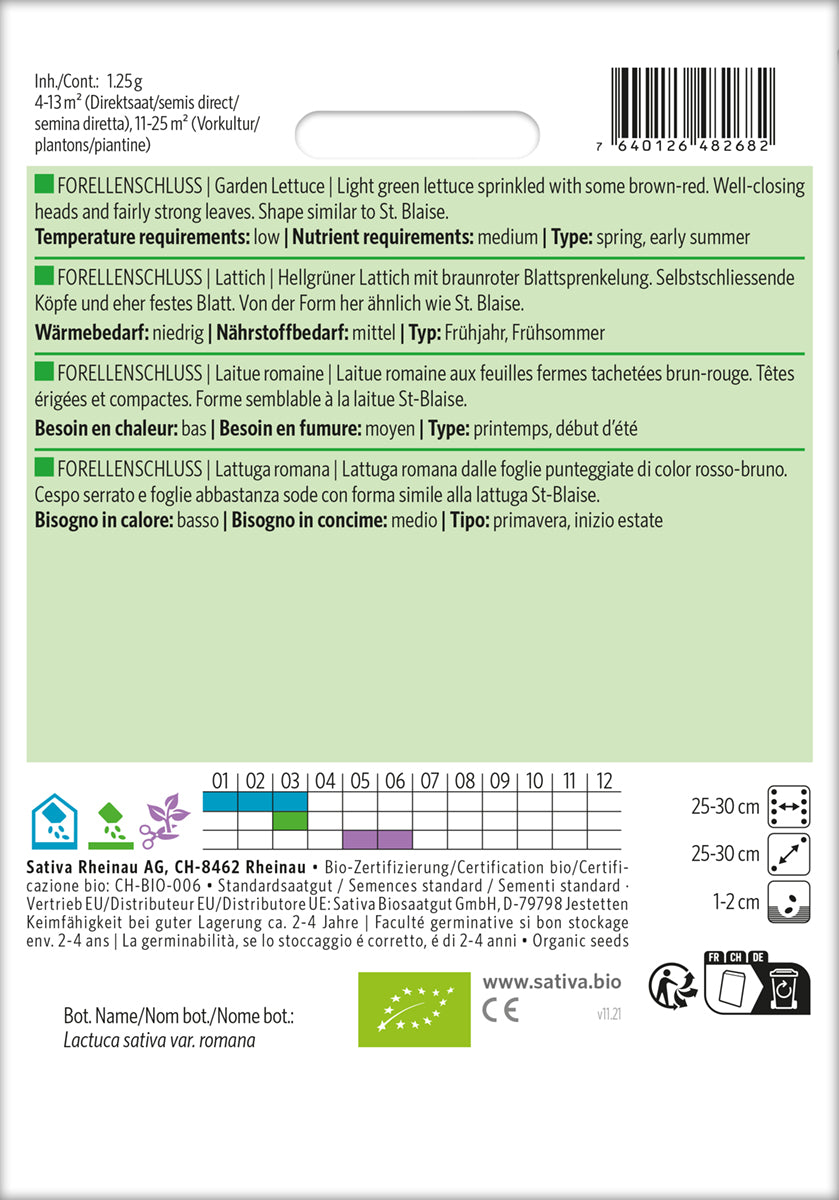 Artikelbild 2 von "BIO Lattich Forellenschluss" aus der Kategorie Eichblattsalatsamen