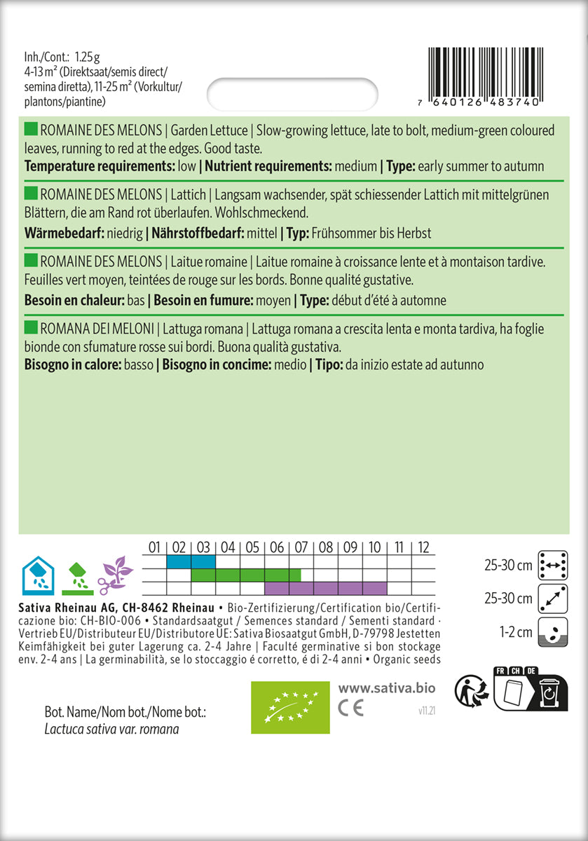 Artikelbild 2 von "BIO Lattich Romaine Des Melons" aus der Kategorie Eichblattsalatsamen
