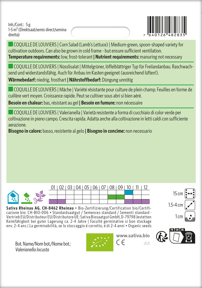 Artikelbild 2 von "BIO Nüsslisalat Coquille De Louviers" aus der Kategorie Feldsalatsamen