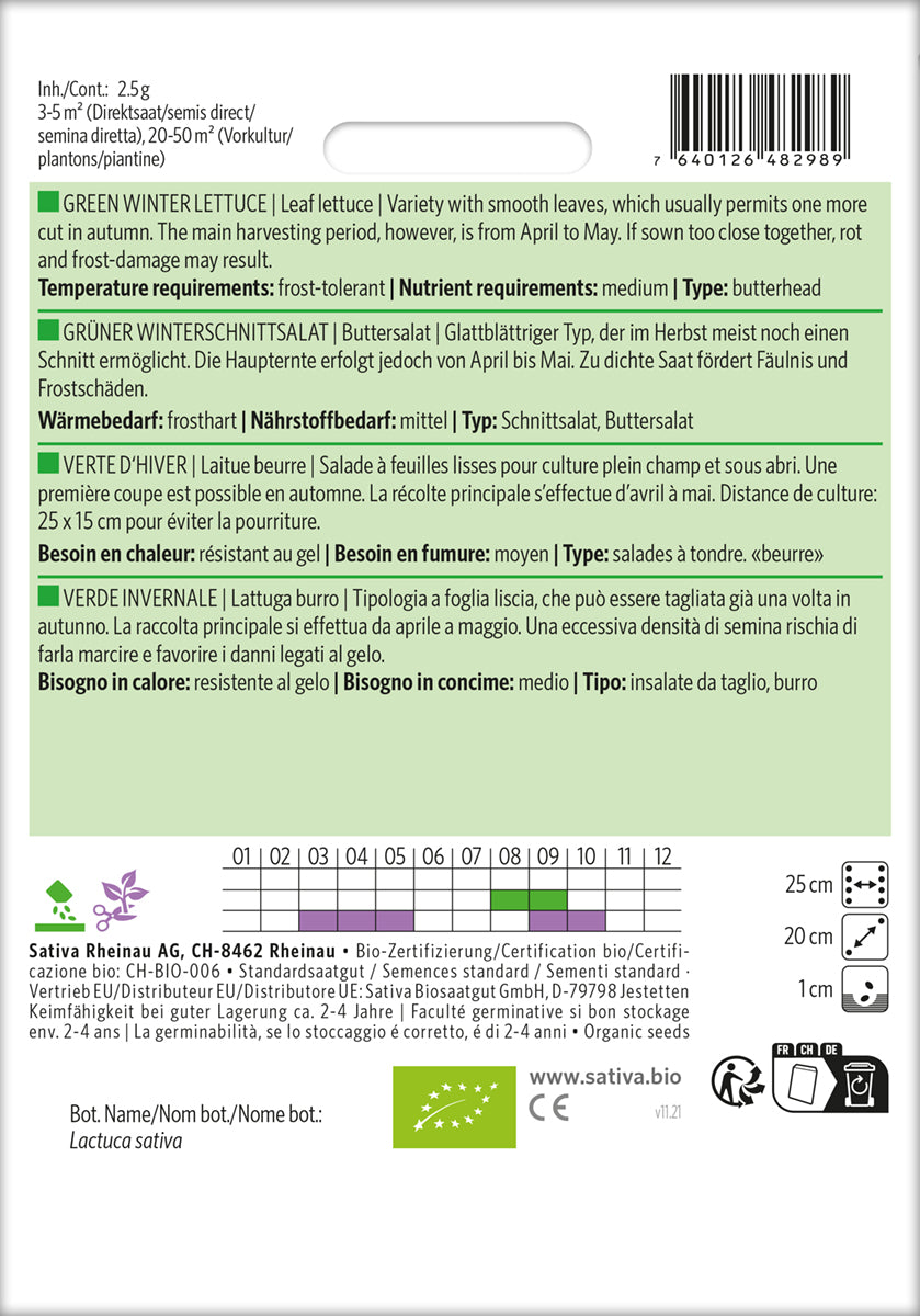 Artikelbild 2 von "BIO Buttersalat Winterschnittsalat Grüner" aus der Kategorie Salatsamen