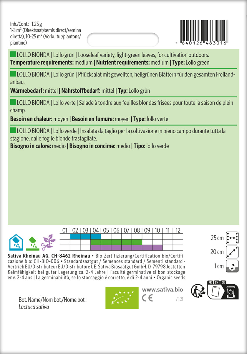 Artikelbild 2 von "BIO Lollo grün Lollo Bionda" aus der Kategorie Pflücksalatsamen
