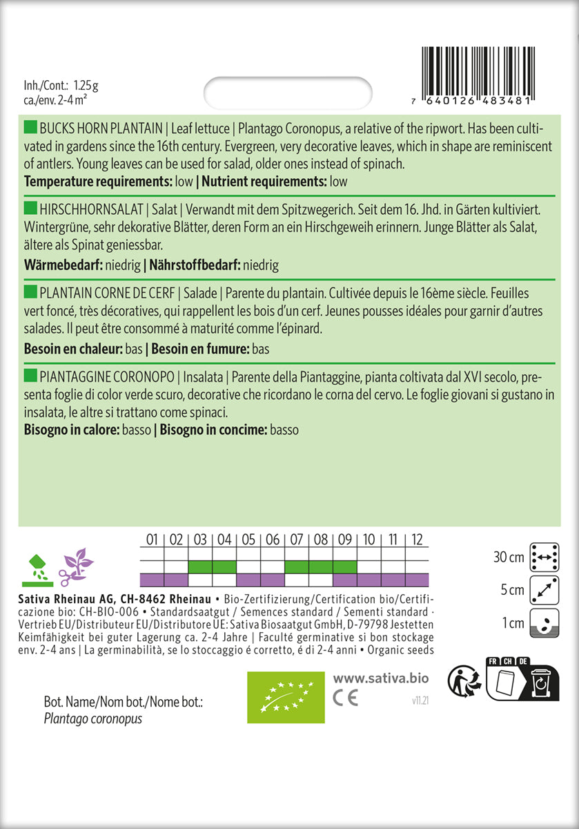 Artikelbild 2 von "BIO Salat Hirschhornsalat" aus der Kategorie Salatsamen