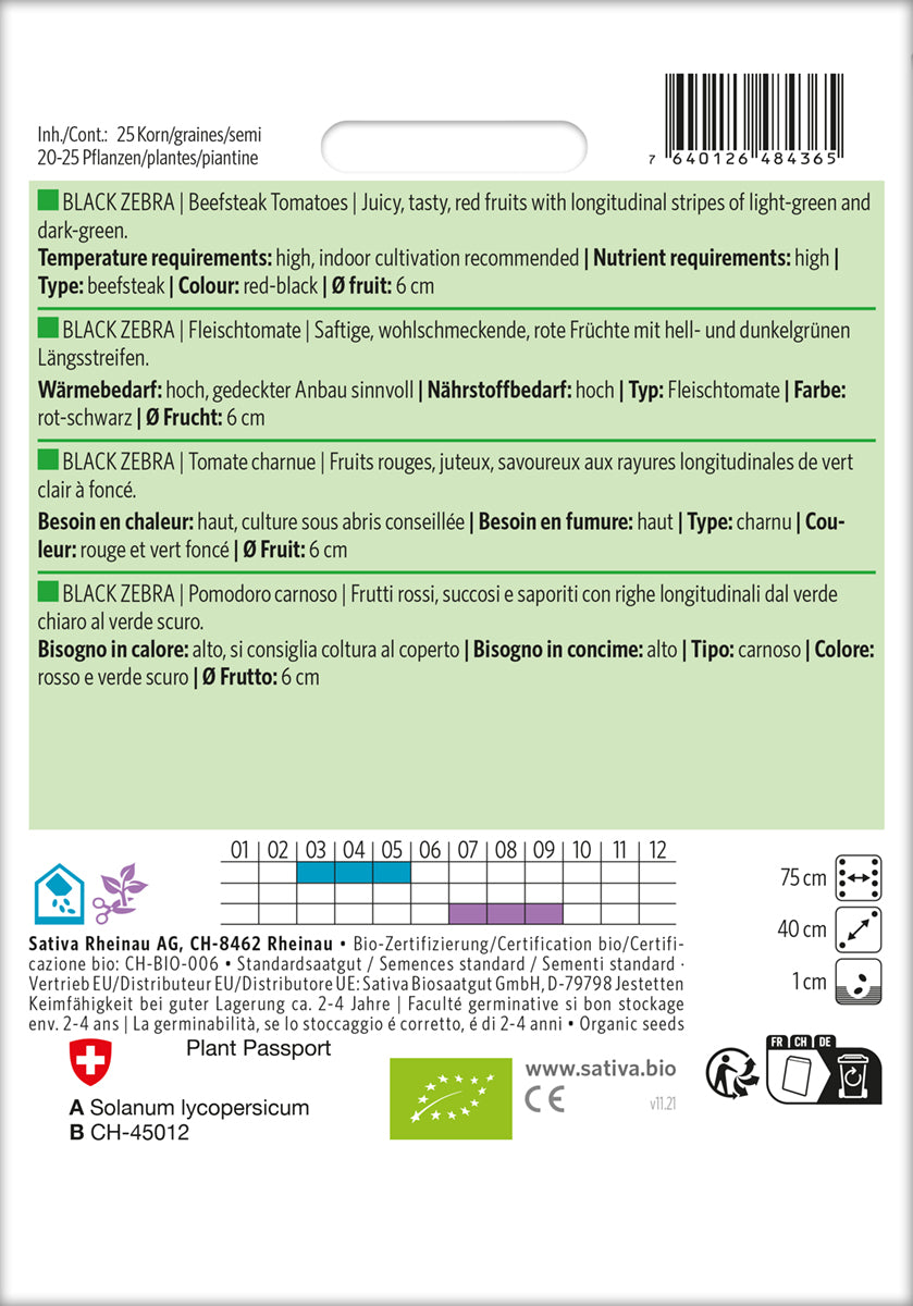 Artikelbild 2 von "BIO Fleischtomate Black Zebra" aus der Kategorie Fleischtomatensamen