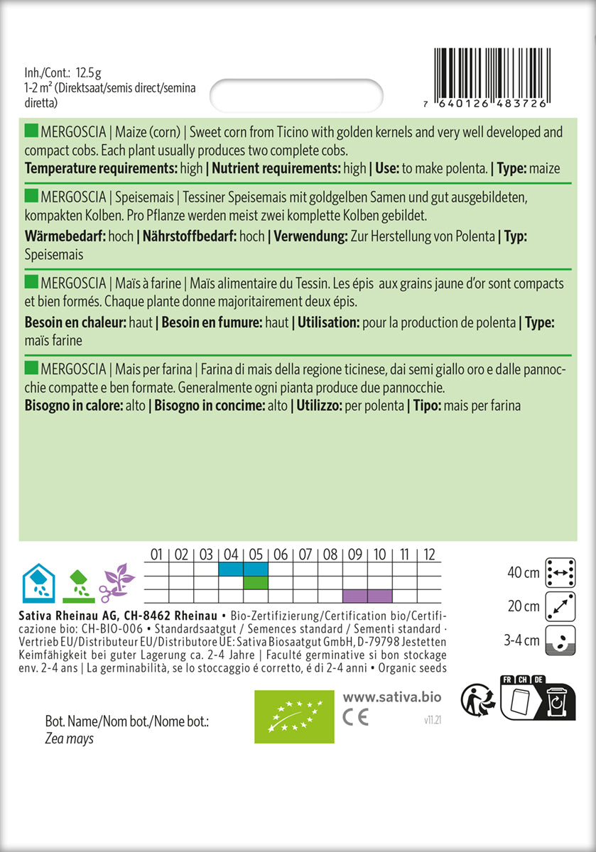 Artikelbild 2 von "BIO Speisemais Mergoscia" aus der Kategorie Maissamen
