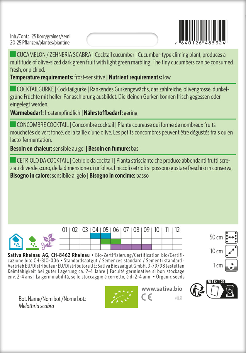 Artikelbild 2 von "BIO Cocktailgurke" aus der Kategorie Minigurkensamen