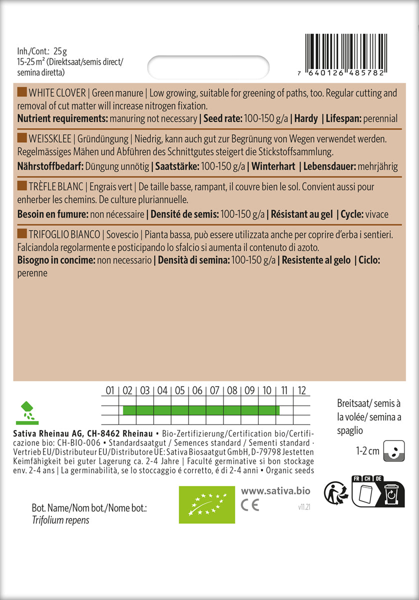 Artikelbild 2 von "BIO Gründüngung Weissklee" aus der Kategorie Gründünger & -düngung