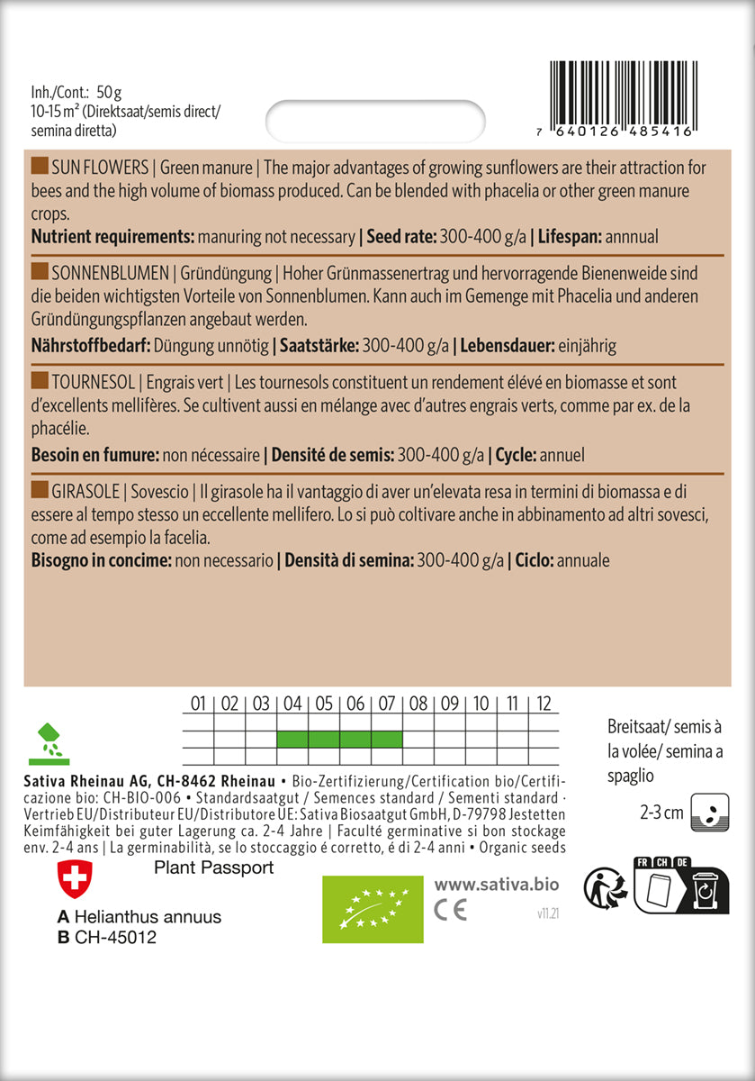 Artikelbild 2 von "BIO Gründüngung Sonnenblumen" aus der Kategorie Gründünger & -düngung