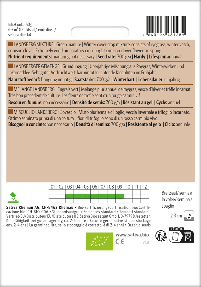 Artikelbild 2 von "BIO Gründüngung Landsberger Gemenge" aus der Kategorie Gründünger & -düngung
