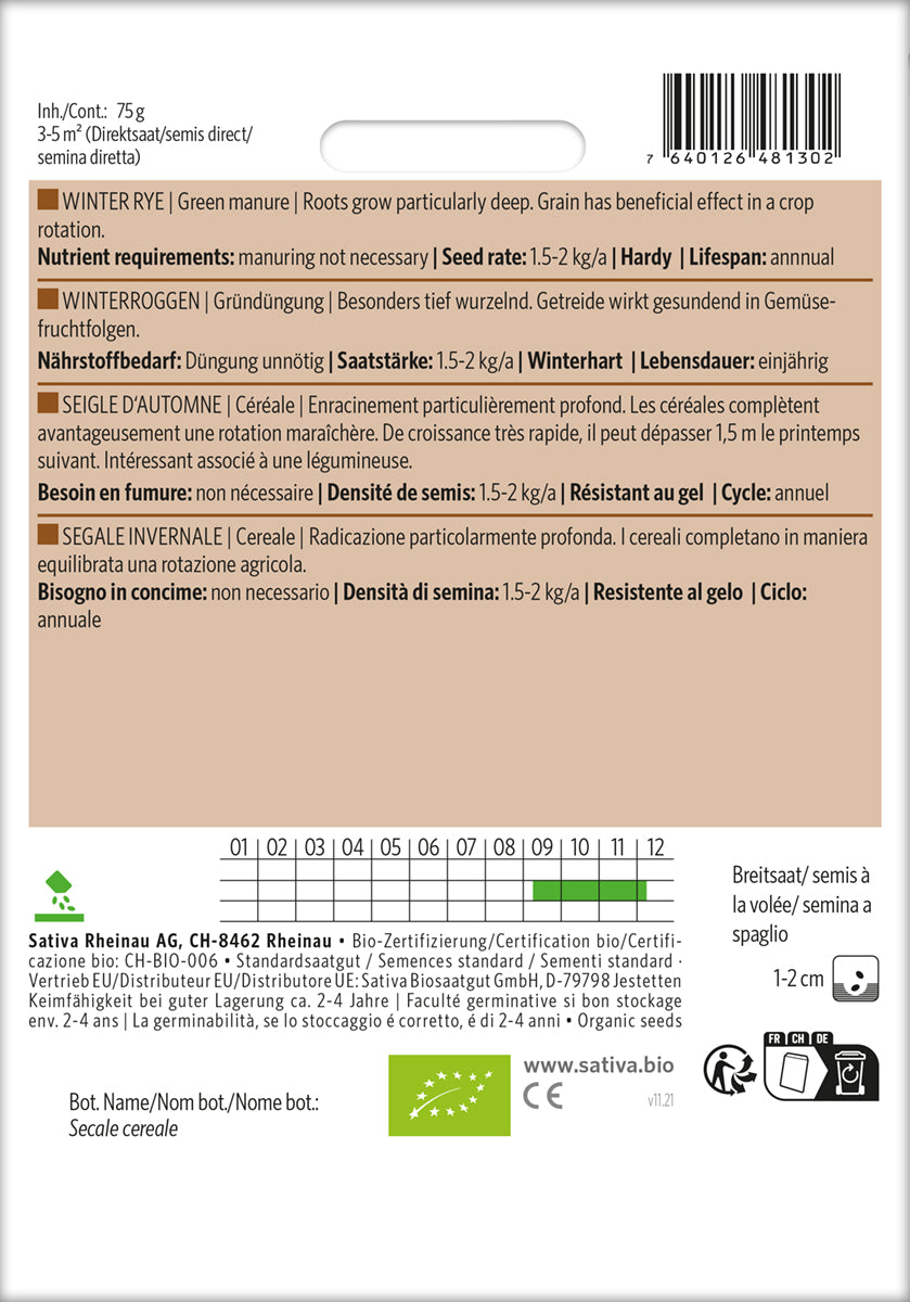 Artikelbild 2 von "BIO Getreide Winterroggen" aus der Kategorie Gräsersamen