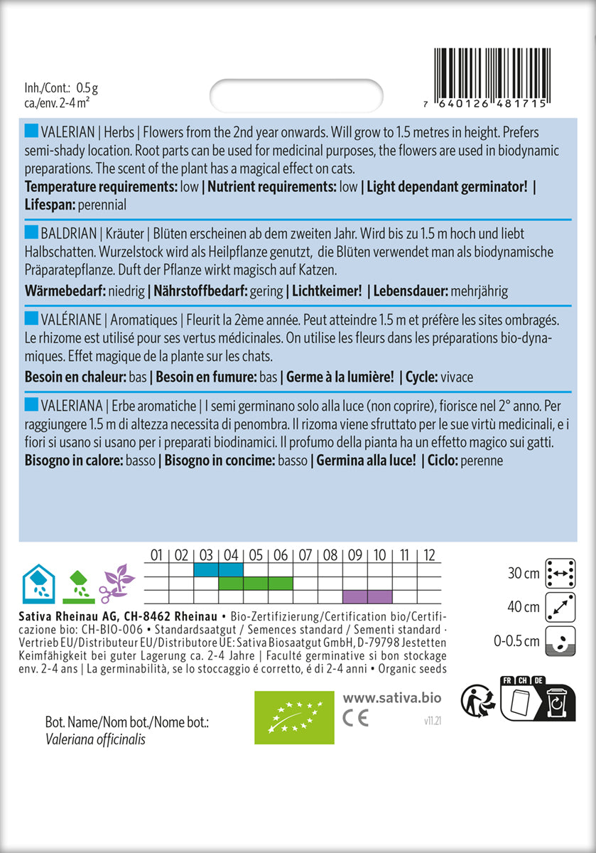Artikelbild 2 von "BIO Baldrian" aus der Kategorie Heilpflanzensamen