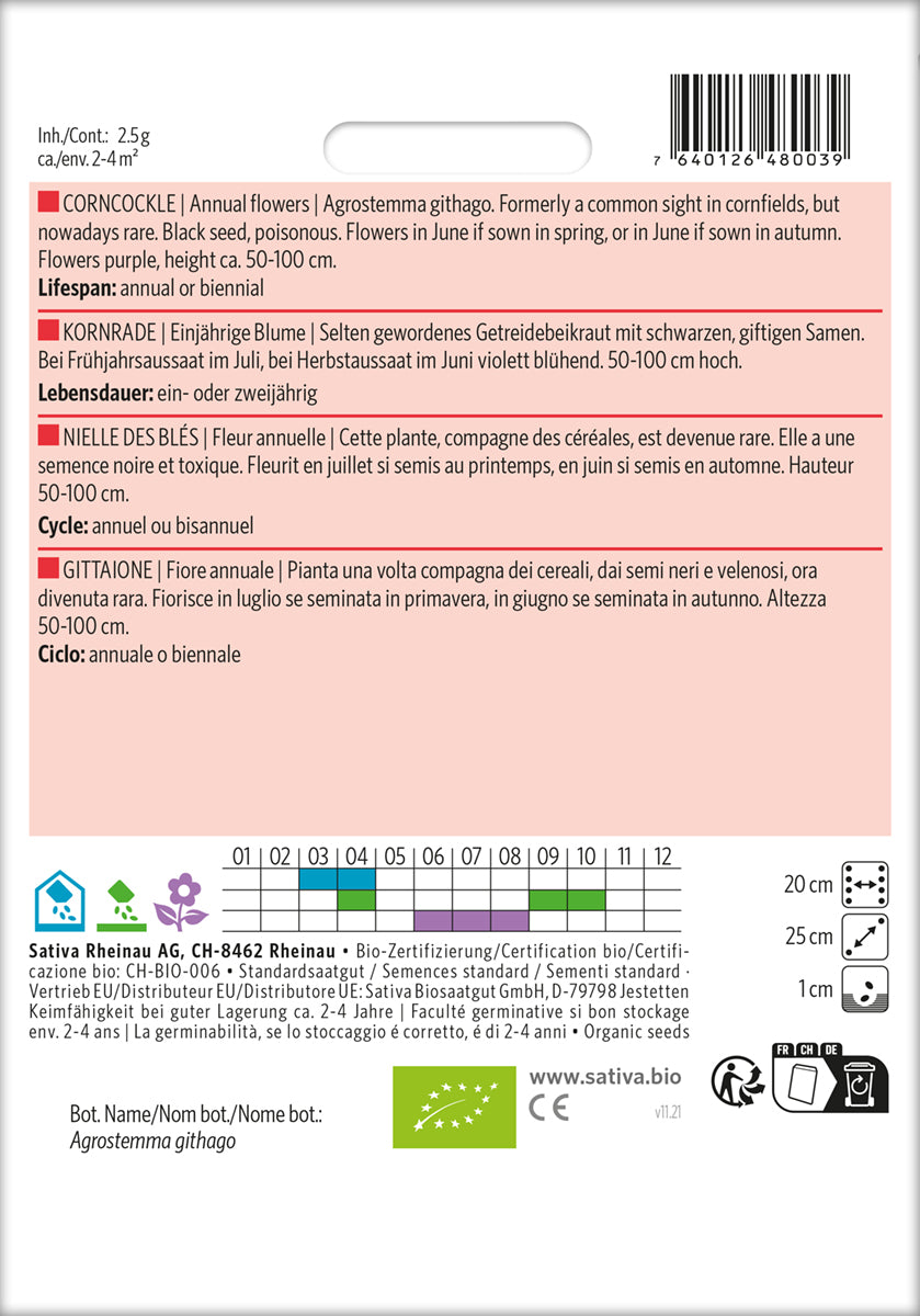 Artikelbild 2 von "BIO Kornrade" aus der Kategorie Blumensamen