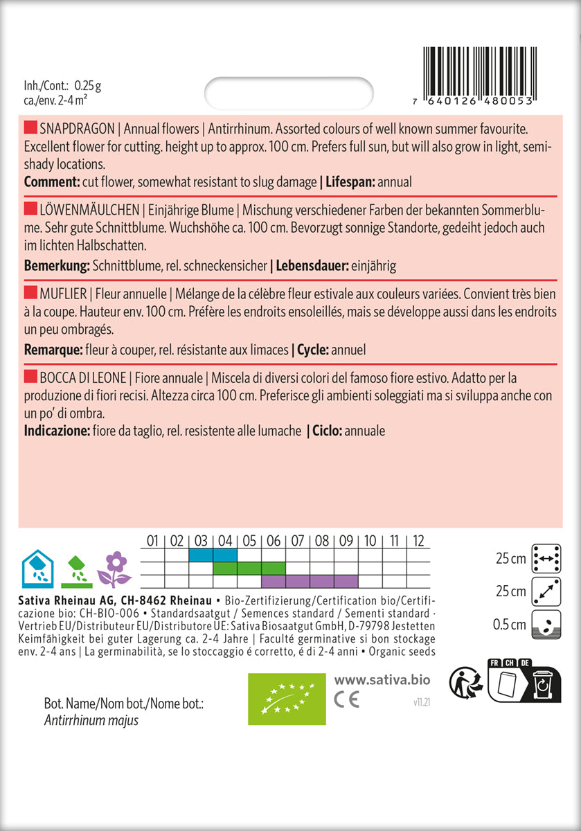 Artikelbild 2 von "BIO Löwenmäulchen" aus der Kategorie Löwenmaulsamen