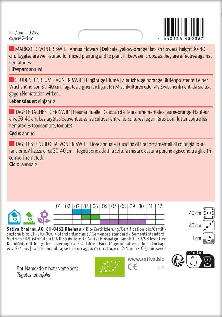 Artikelbild 2 von "BIO Studentenblume Von Eriswil" aus der Kategorie Studentenblumensamen