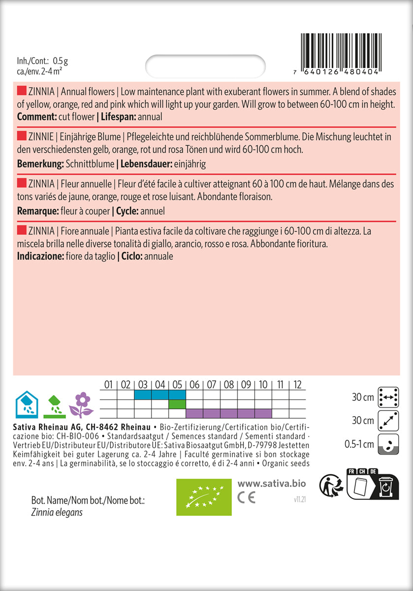 Artikelbild 2 von "BIO Zinnie" aus der Kategorie Zinniensamen