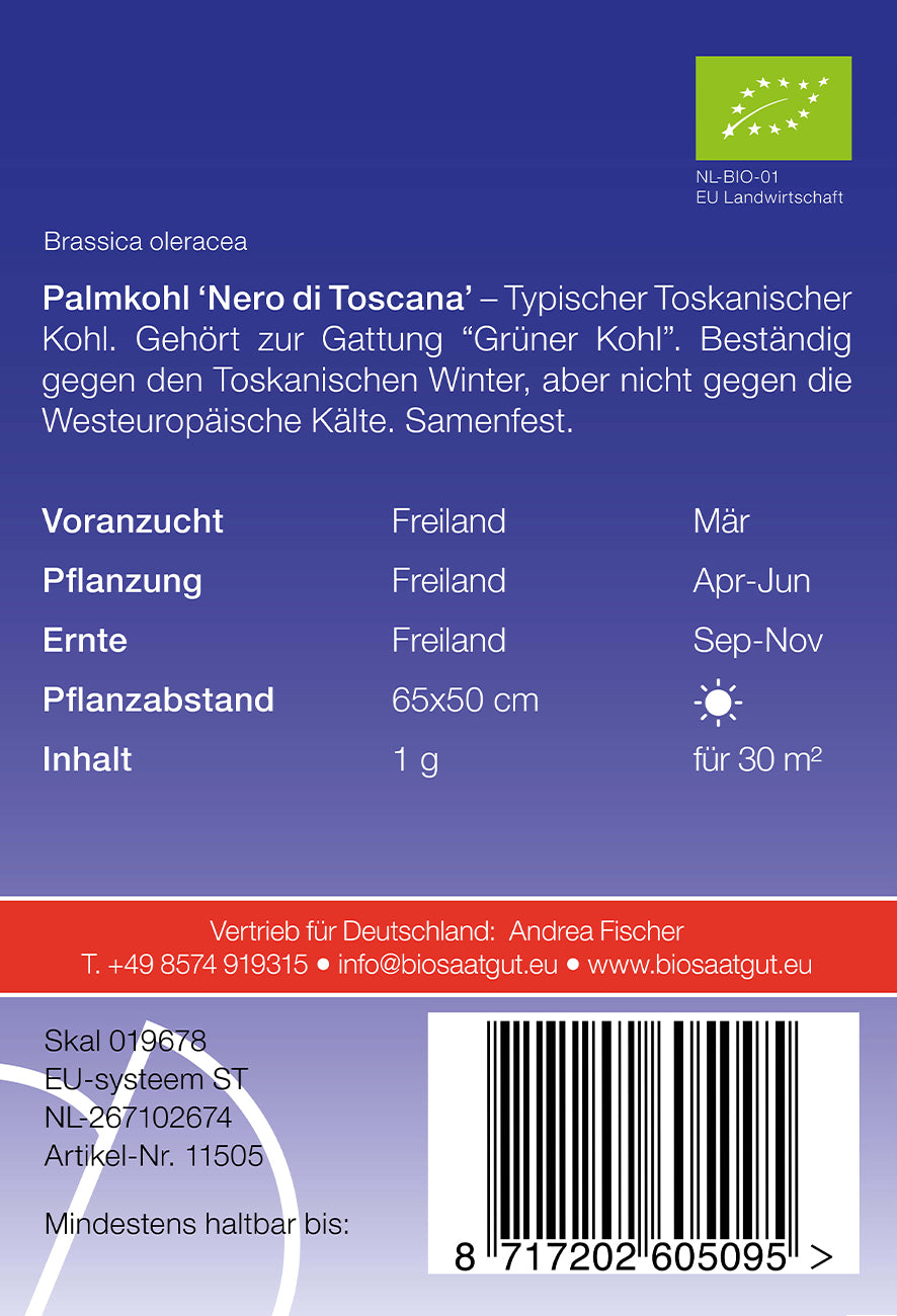 Artikelbild 2 von "BIO Palmkohl Nero di Toscana" aus der Kategorie Kohlsamen