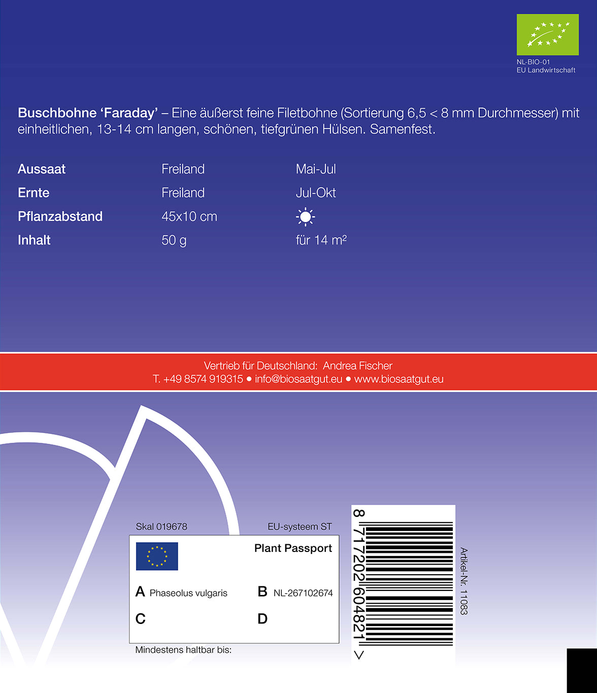 Artikelbild 2 von "BIO Buschbohne Faraday" aus der Kategorie Buschbohnensamen