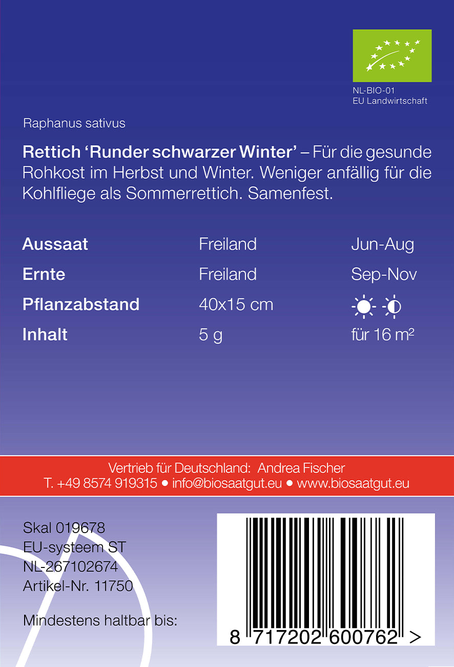 Artikelbild 2 von "BIO Rettich runder Schwarzer Winter" aus der Kategorie Rettichsamen