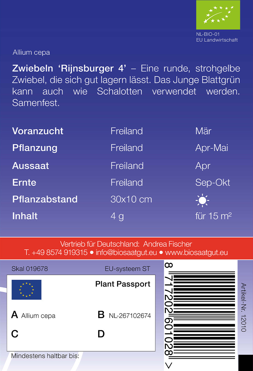 Artikelbild 2 von "BIO Zwiebeln Rijnsburger 4" aus der Kategorie Zwiebelsamen