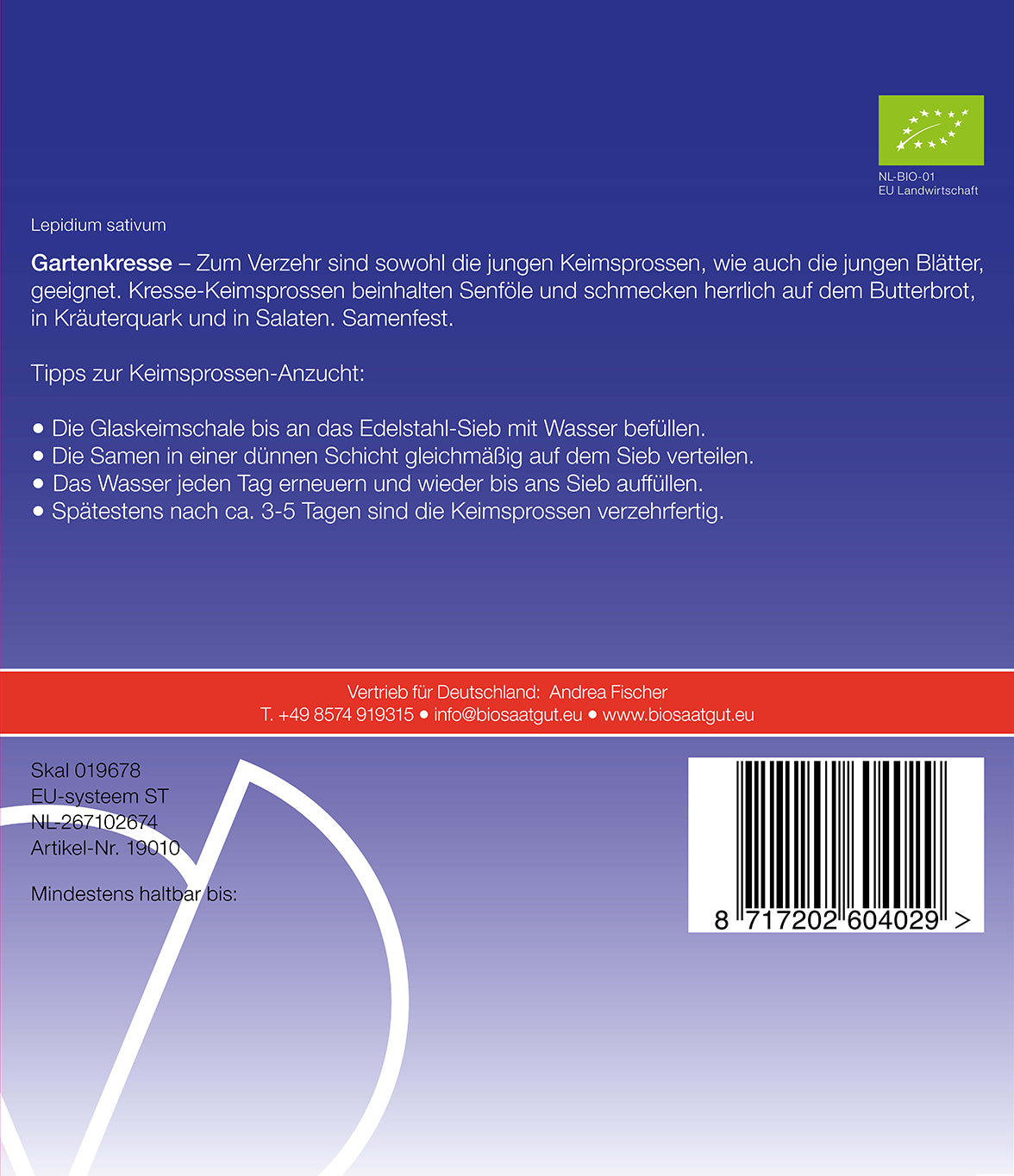 Artikelbild 2 von "BIO Gartenkresse Keimsprossen" aus der Kategorie Kressesamen