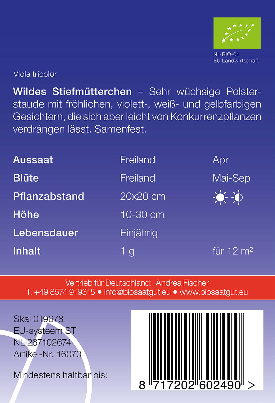 Artikelbild 2 von "BIO Wildes Stiefmütterchen" aus der Kategorie Blumensamen