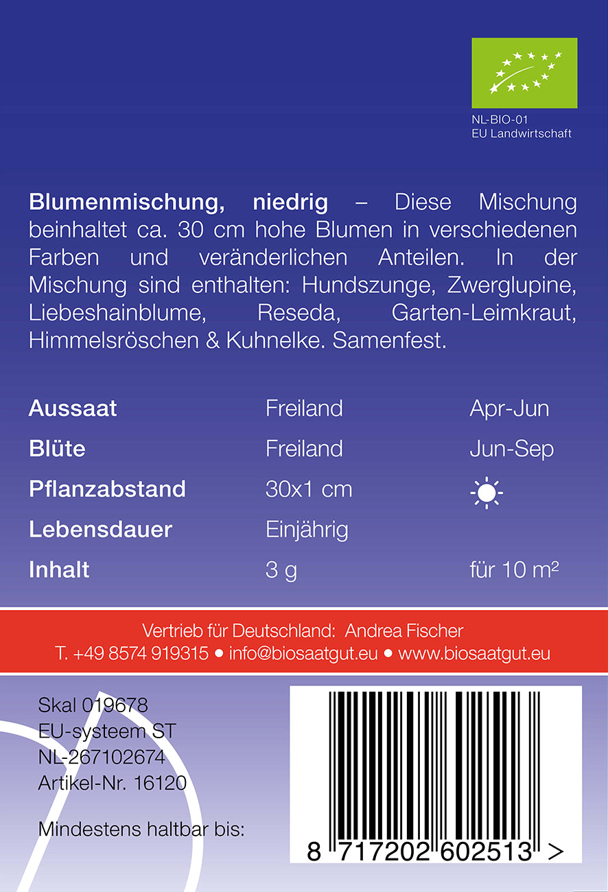 Artikelbild 2 von "BIO Blumenmischung niedrig" aus der Kategorie Blumensamenmischung