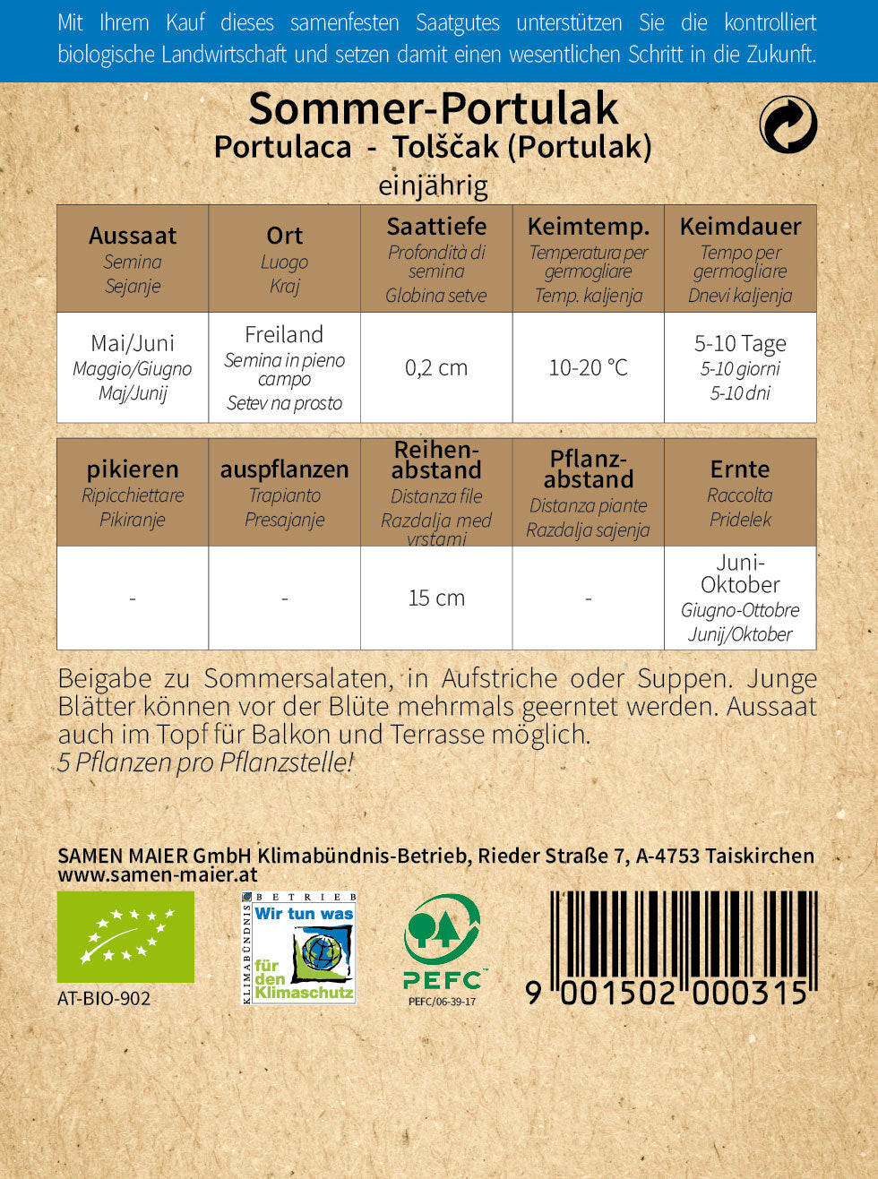 Artikelbild 2 von "BIO Sommer-Portulak" aus der Kategorie Portulaksamen