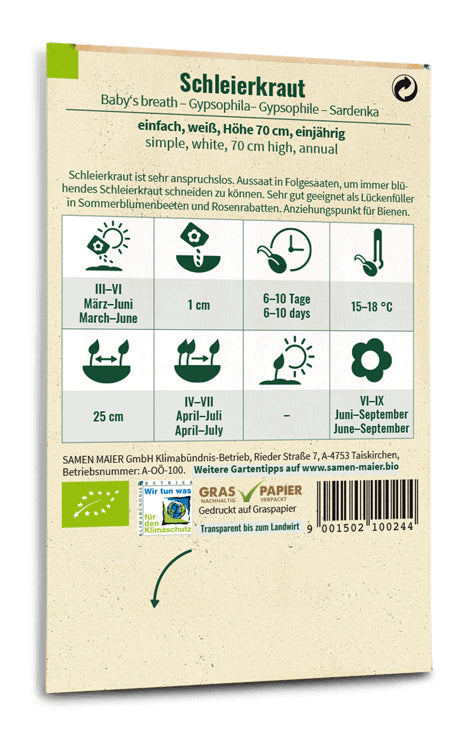 Artikelbild 3 von "BIO Schleierkraut einfache weiß" aus der Kategorie Blumensamen