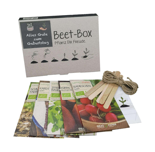 Artikelbild 1 von "BIO Beet-Box "Alles Gute zum Geburtstag"" aus der Kategorie Gemüsesamen-Sets