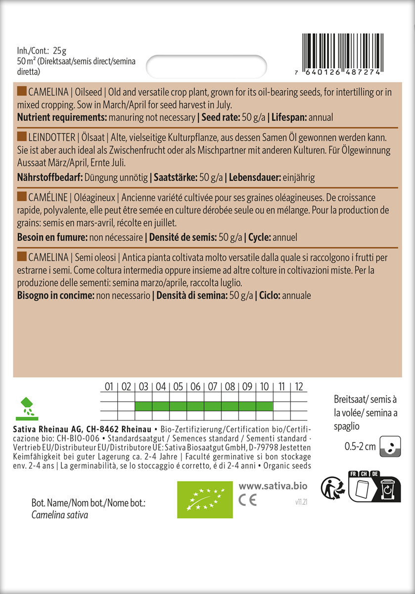 Artikelbild 2 von "BIO Ölsaat Leindotter" aus der Kategorie Gründünger & -düngung