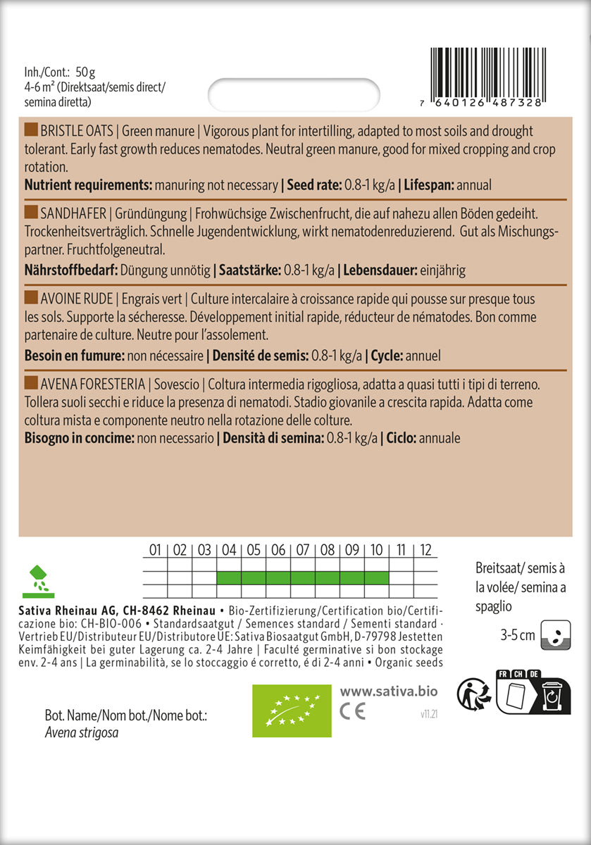 Artikelbild 2 von "BIO Gründüngung Sandhafer" aus der Kategorie Gründünger & -düngung