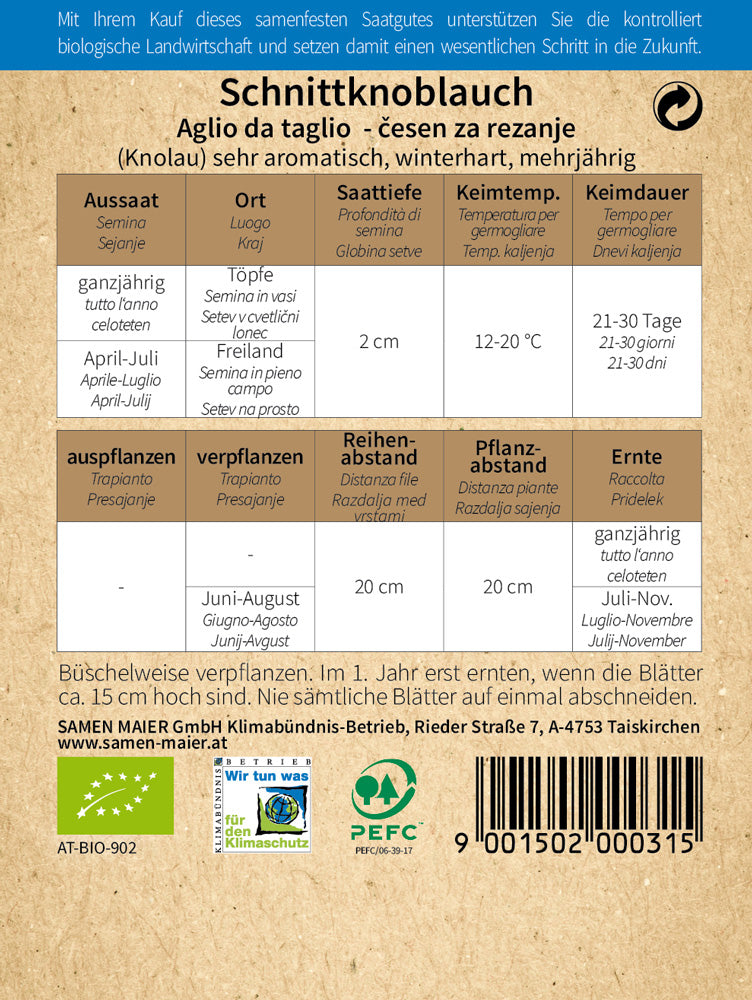 Artikelbild 2 von "BIO Schnittknoblauch" aus der Kategorie Kräutersamen