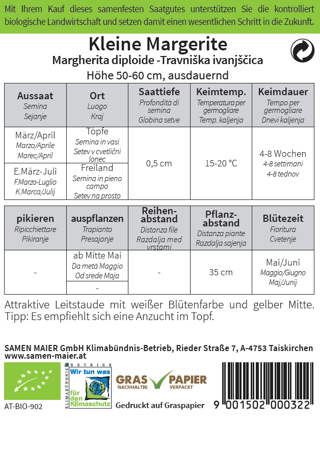 Artikelbild 2 von "BIO Wildblüte Kleine Margerite" aus der Kategorie Wildblumensamen