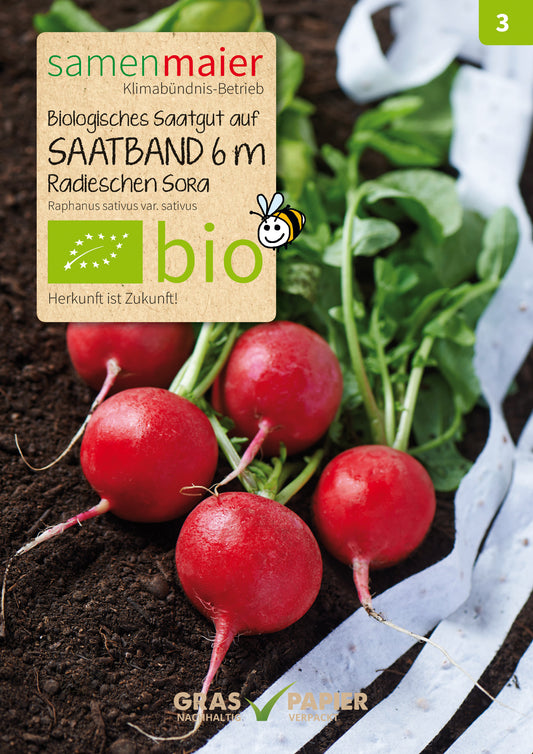Artikelbild 1 von "BIO Radieschen Sora (Saatband)" aus der Kategorie Saatbänder & Saatplatten