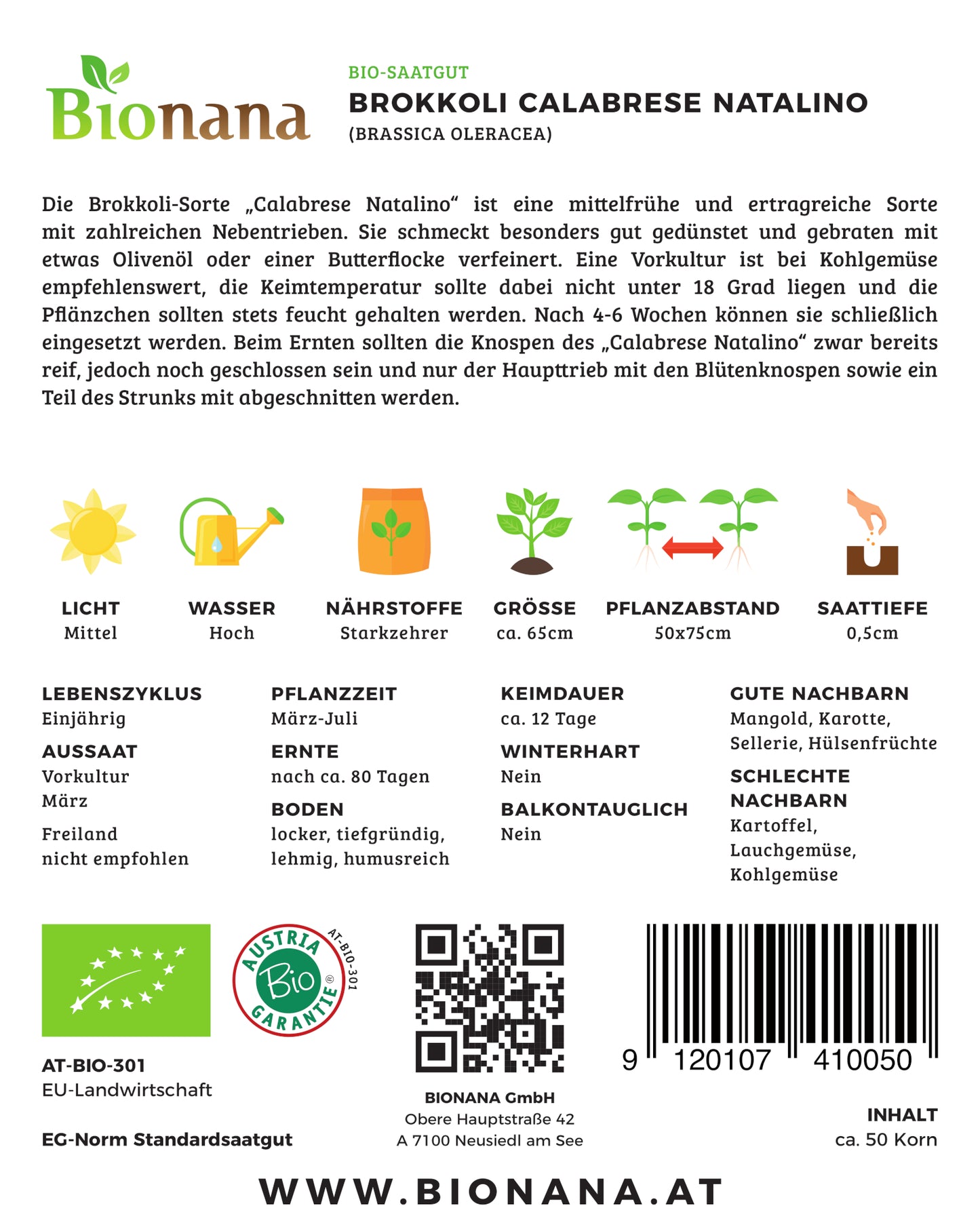 Artikelbild 2 von "BIO Brokkoli Calabrese Natalino" aus der Kategorie Brokkolisamen