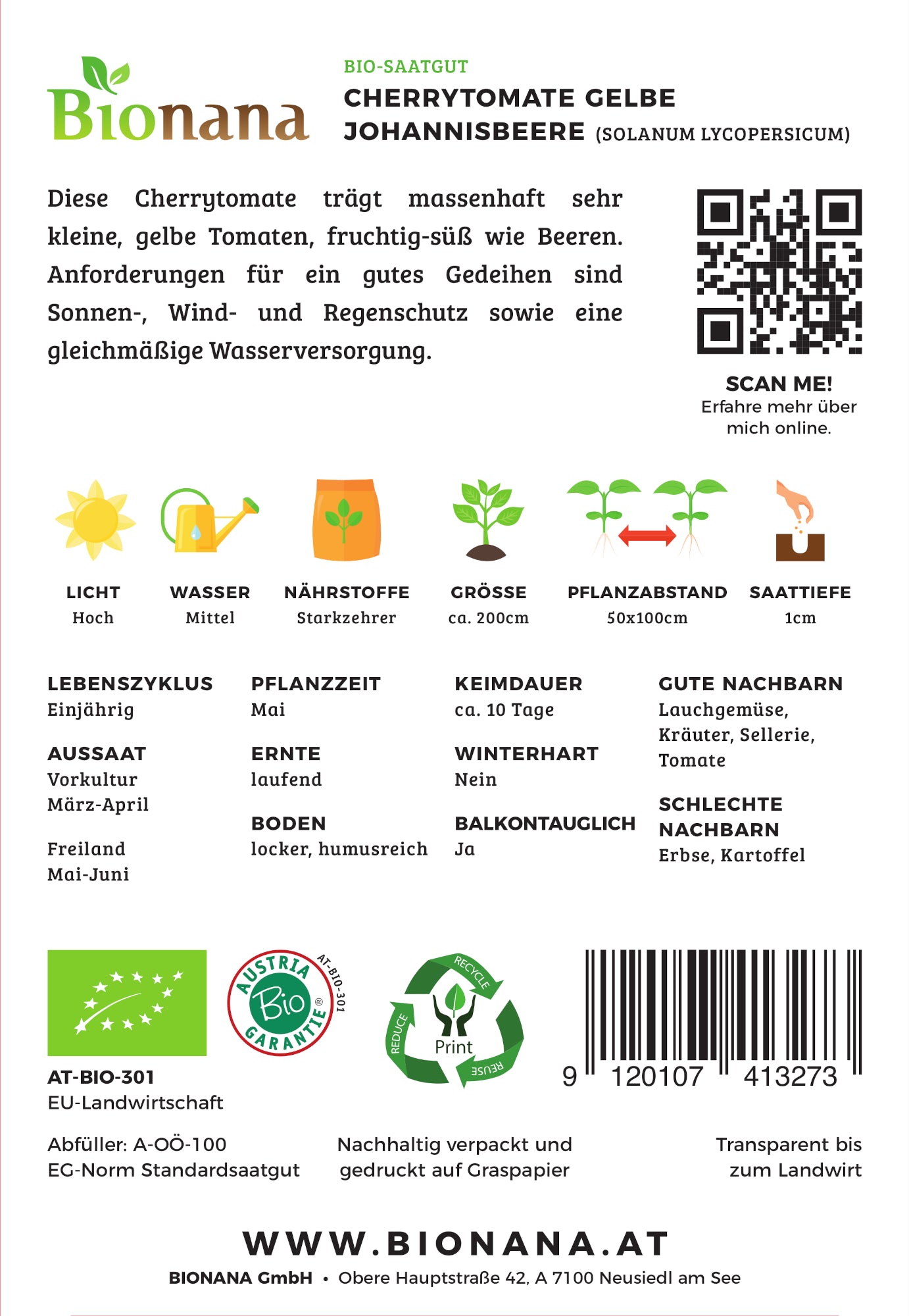 Artikelbild 2 von "BIO Cherrytomate Gelbe Johannisbeere" aus der Kategorie Kirschtomatensamen