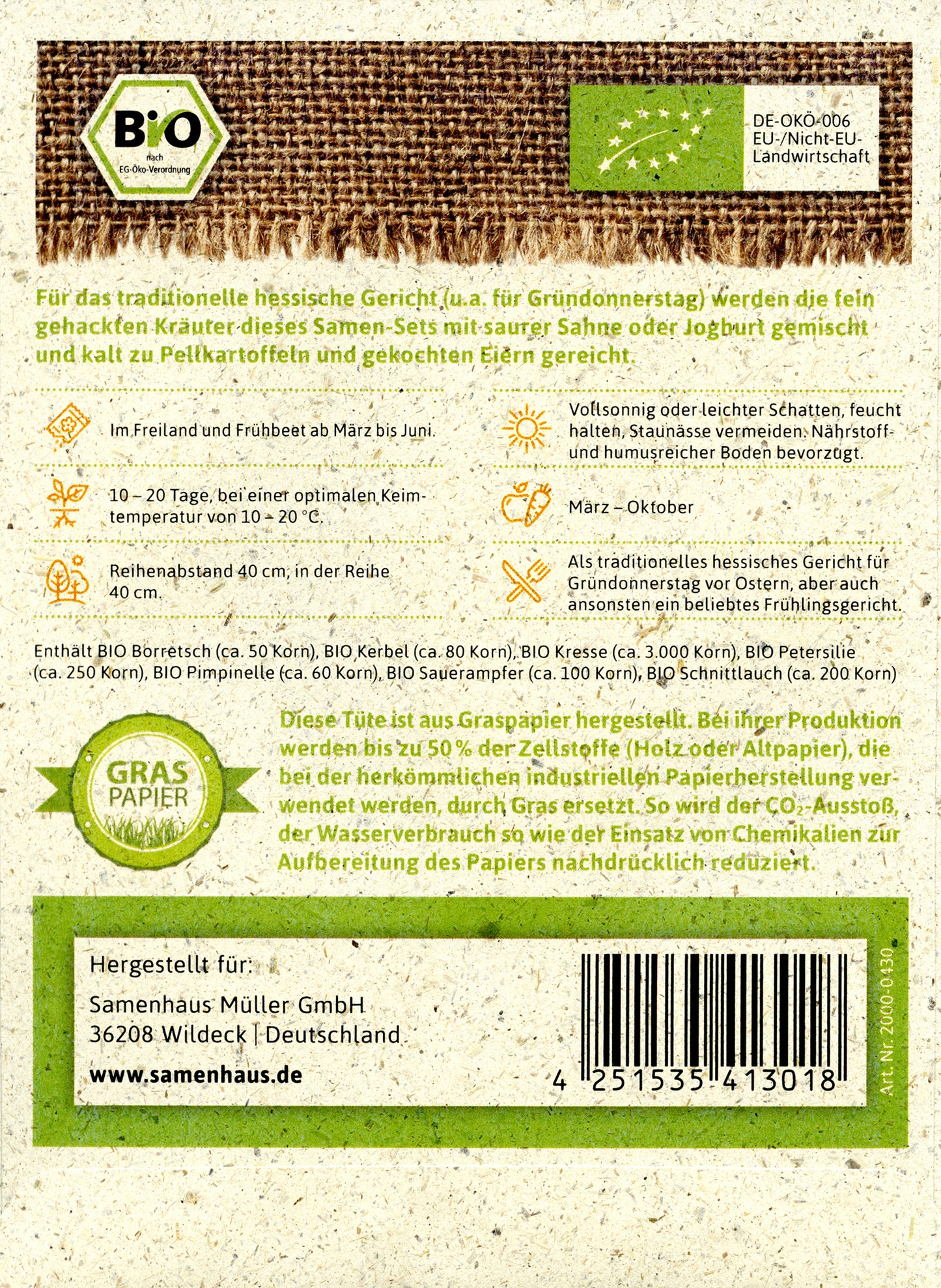 Artikelbild 2 von "BIO Kräutersamen-Set für Grüne Soße" aus der Kategorie Kräutersamen-Sets