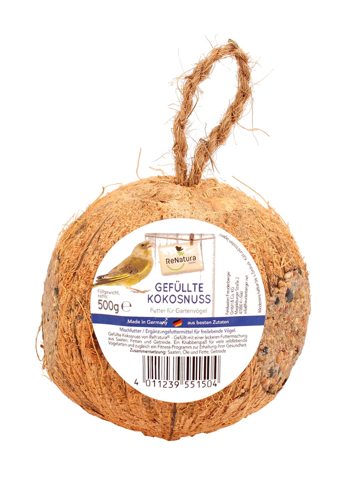 Artikelbild 2 von "Gefüllte Kokosnuss (1 Stück)" aus der Kategorie Fettfutter