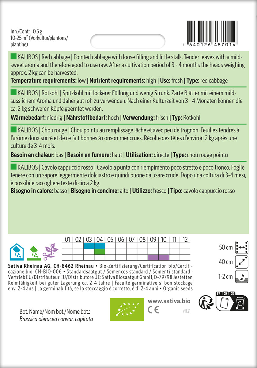 Artikelbild 2 von "BIO Rotkohl Kalibos" aus der Kategorie Rotkohlsamen