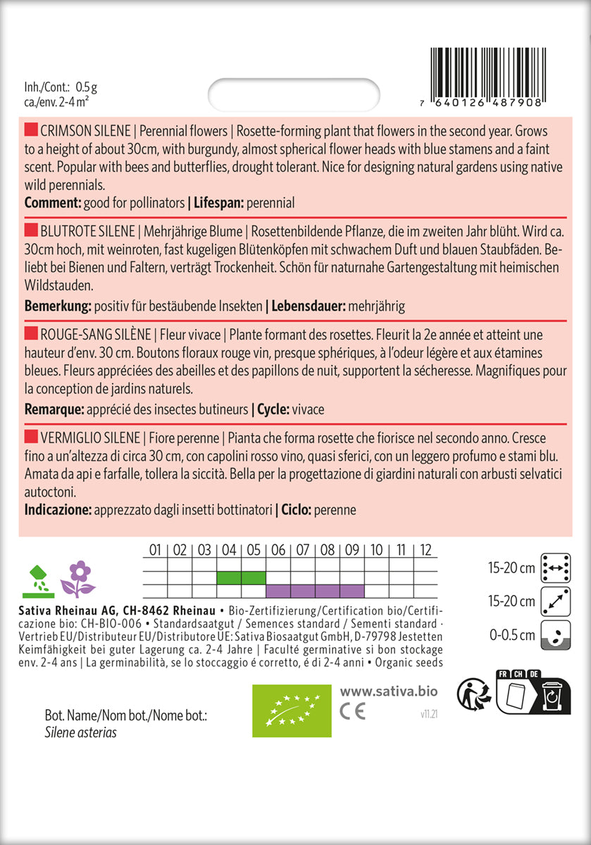 Artikelbild 2 von "BIO Blutrote Silene" aus der Kategorie Blumensamen