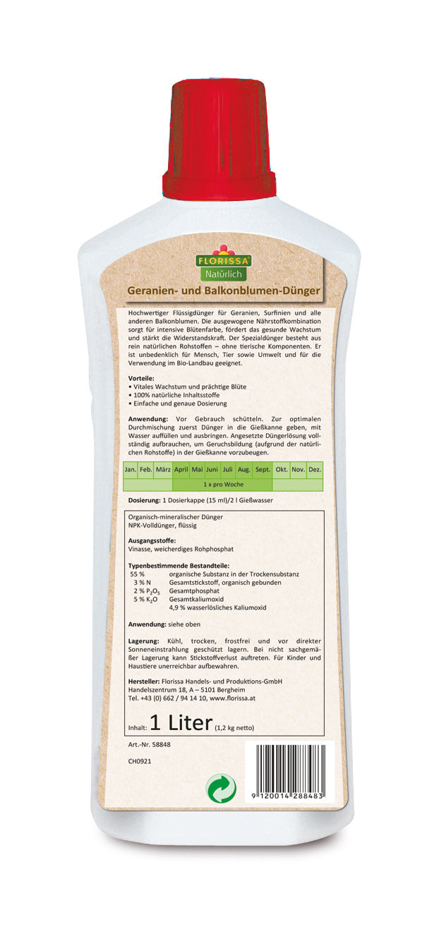 Artikelbild 2 von "BIO Geranien- und Balkonblumendünger (1 l)" aus der Kategorie Blumendünger