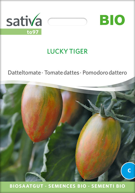 Artikelbild 1 von "BIO Datteltomate Lucky Tiger" aus der Kategorie Stabtomatensamen