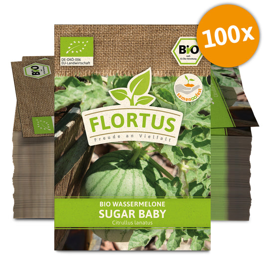 Wassermelone Sugar Baby (100 Tütchen) | BIO Wassermelonensamen von FLORTUS