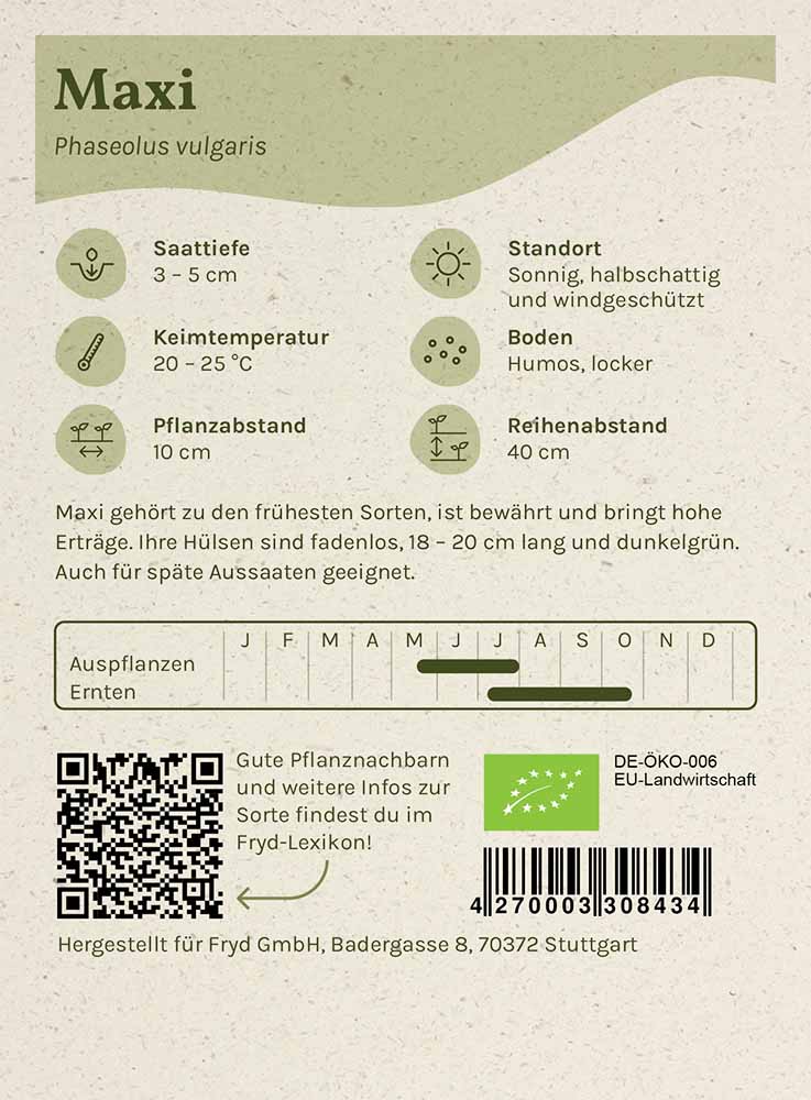 Artikelbild 2 von "Fryd BIO Buschbohne Maxi" aus der Kategorie Buschbohnensamen